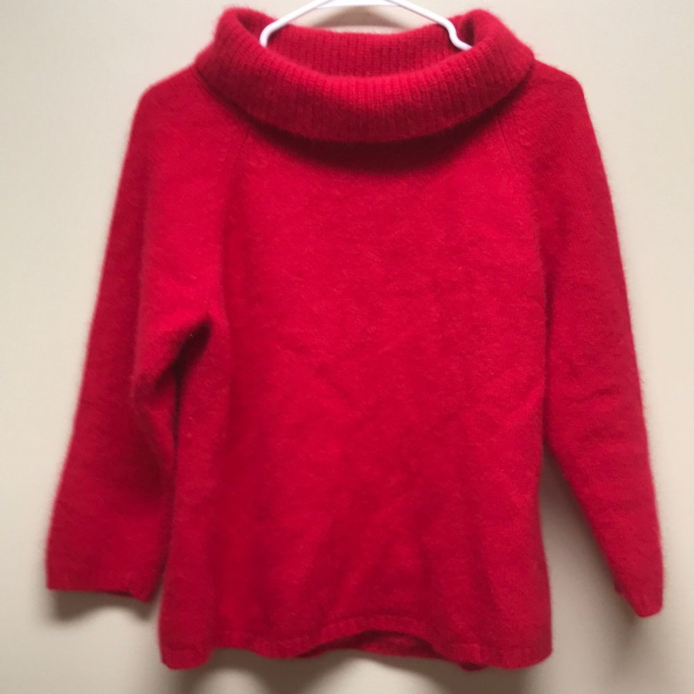 Red angora/lambswool sweater